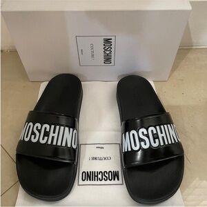Moschino Black Sandals Bold Branding